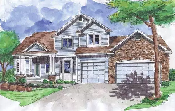 image of 2 story european house plan 6222